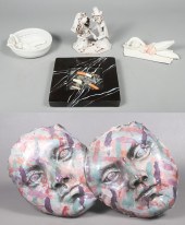 (5) Art pottery sculptures to