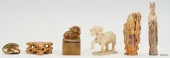 5 ASIAN CARVED FIGURAL ITEMS I