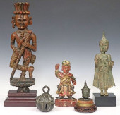 (5) ASIAN CARVED WOOD &AMP; ME