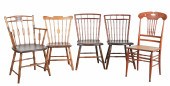 (5) Assembled chairs, c/o pair