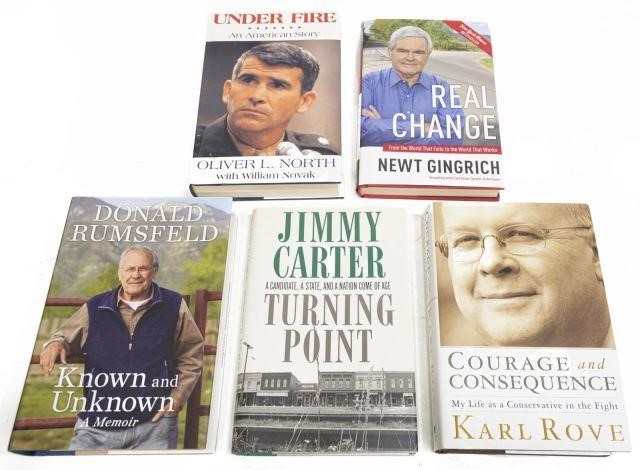 (5) AUTOGRAPHED BOOKS, CARTER,