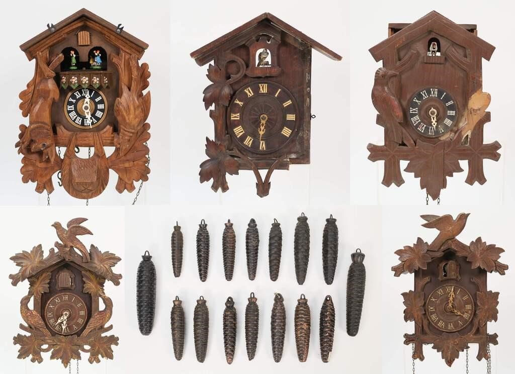 5 BLACK FOREST STYLE CUCKOO CLOCKS5