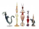 (5) Blown art glass scent bott