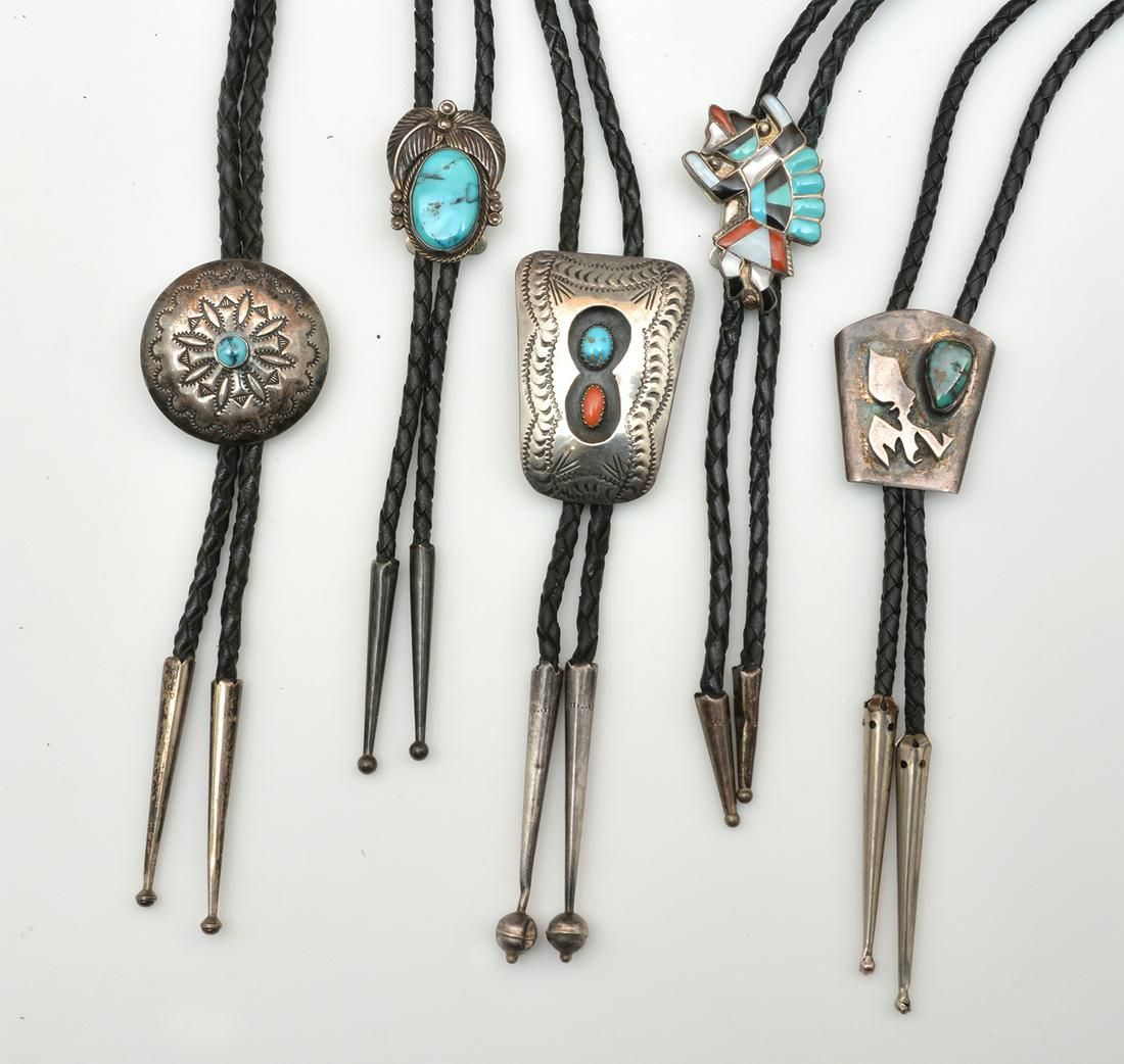 5 BOLO TIES INCL. NAVAJO AND