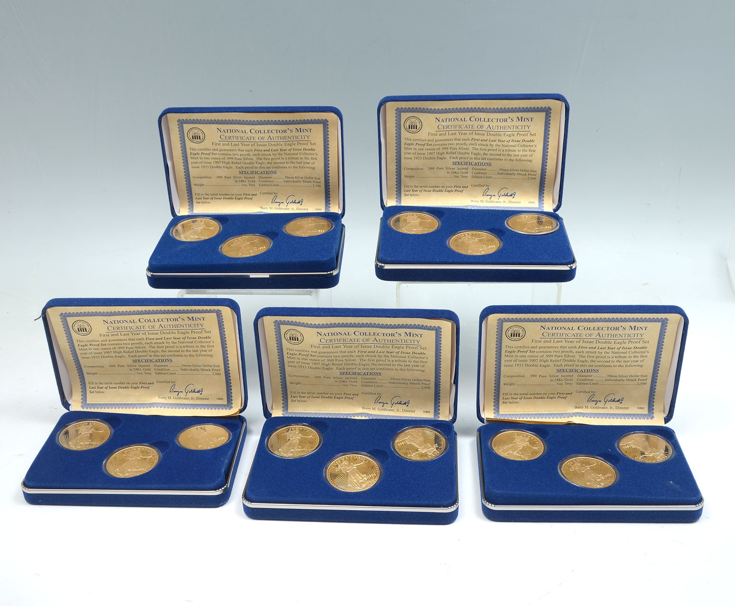 5 BOXES SETS GOLD CLAD SILVER