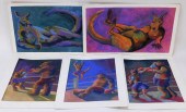 5 BOXING KANGAROO PASTEL DRAWI