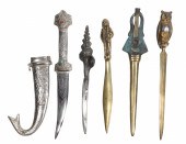 (5) Brass and silver tone lett