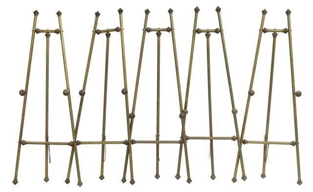 (5) BRASS ART EASELS 58"H,