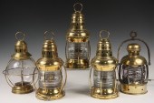 (5) BRASS SHIP'S LANTERNS - Al