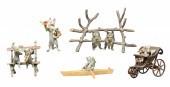 (5) Bronze and style cat figur