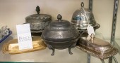 (5) Butter dishes, c/o (3) sil