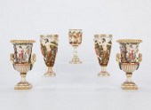 5 CAPODIMONTE PORCELAIN GOBLET
