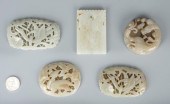 5 CARVED CHINESE CELADON JADE