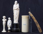 (5) Carved Ivory Seals, Madonn