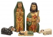 (5) CARVED WOOD CRECHE NATIVIT