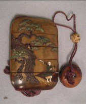 5 case lacquer & gilt inro, ra