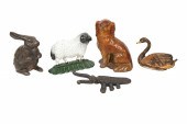 (5) Cast iron items, c/o swan