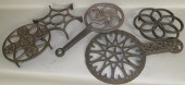 5 CAST IRON TRIVETSca. 1840-19