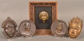 5 CAST METAL MASKS AND PLAQUES