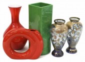 (5) CERAMIC & GLASS VASES, GAB