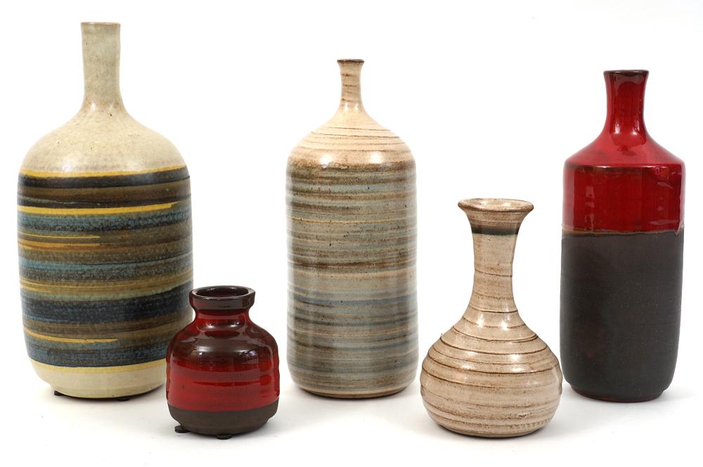 5 CERAMIC VASES BY ANDRE AND MICHEL