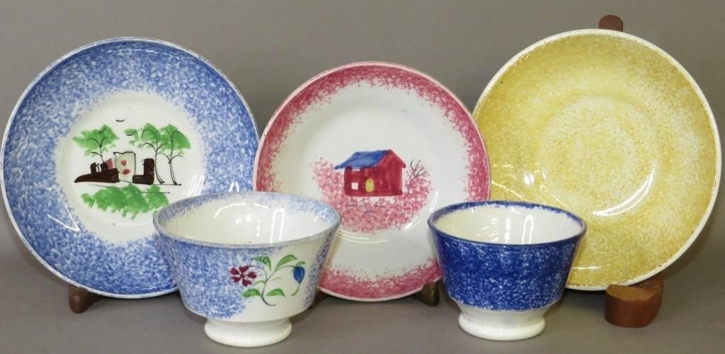 5 CHILDREN'S SPATTER CUPS &