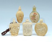 5 CHINESE CARVED IVORY SNUFF B