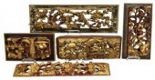 5) CHINESE CARVED PARCEL GILT