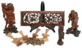 5) CHINESE CARVED WOOD TAOIST