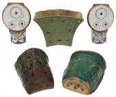 (5) CHINESE CERAMIC WALL POCKE