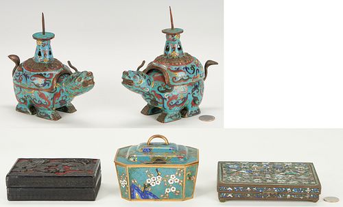 5 CHINESE DECORATIVE ITEMS, INCL.