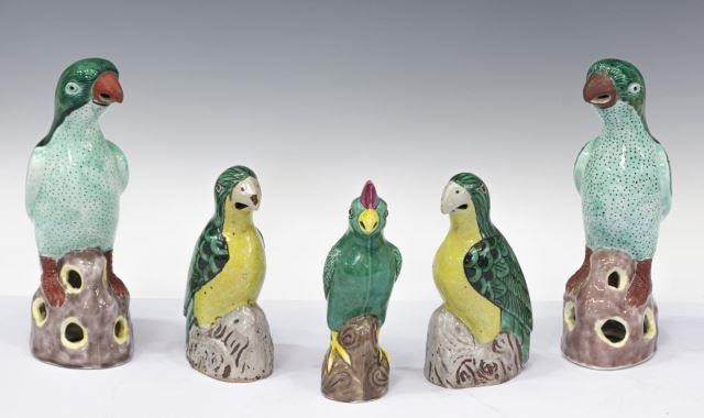 (5) CHINESE GLAZED PORCELAIN