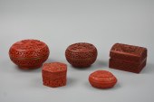 5 CHINESE LACQUER BOX SET, 20T