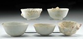 5 CHINESE MING POTTERY BOWLS W