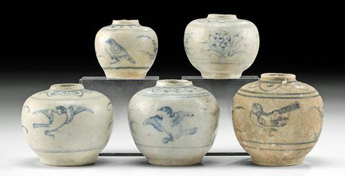 5 CHINESE MING POTTERY JARLETS, BIN