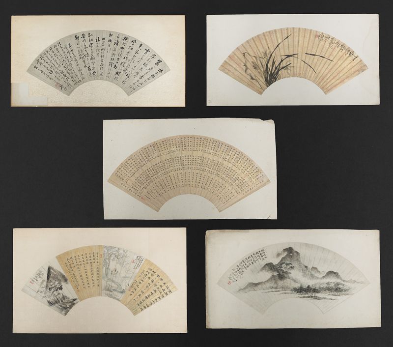 (5) Chinese Qing watercolor