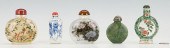 5 CHINESE SNUFF BOTTLES, INCL.