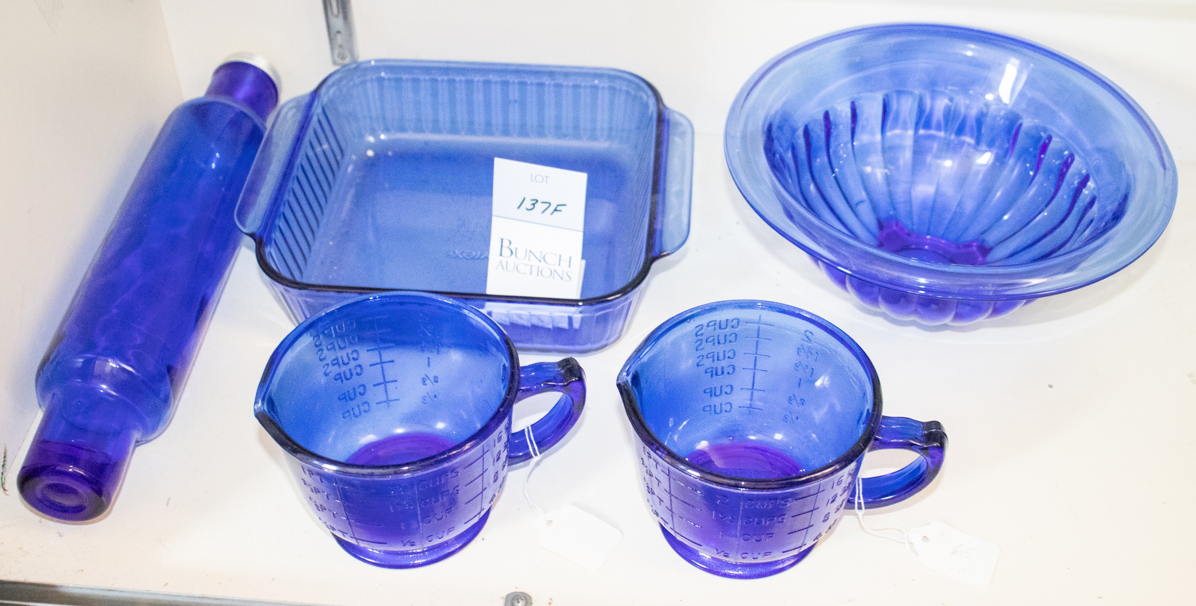 (5) Cobalt blue glass kitchen