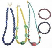 (5) COLLECTION OF BEADED NECKL