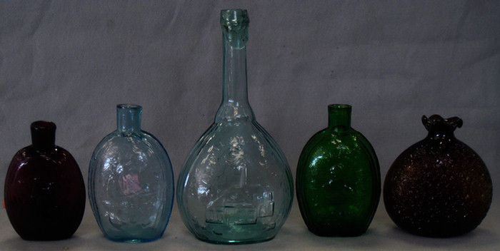 5 colored flasks, aqua Jenny