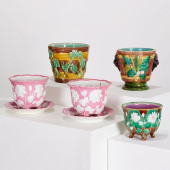 (5) CONTINENTAL MAJOLICA FLOWE