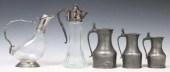 (5) CONTINENTAL PEWTER, GLASS
