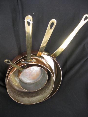 5 Copper Pans 5 1/2'' to 11''