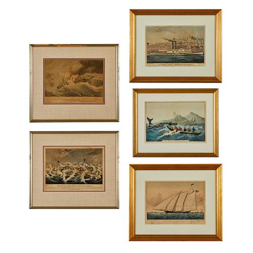 5 CURRIER & IVES NAVAL
