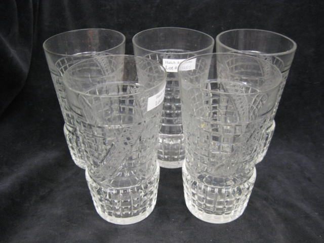 5 Cut Crystal Glasses block decor 5