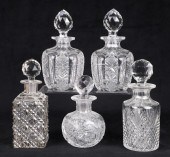 (5) Cut crystal scent bottles