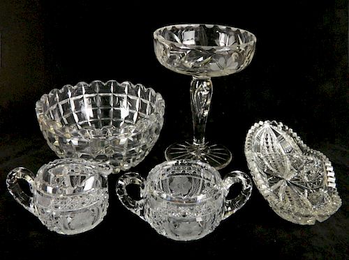 5 CUT GLASS ITEMS5 Cut glass items-