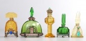 (5) Czech Art Deco scent bottl