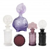 (5) Czech scent bottles and po