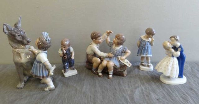 5 Danish Porcelain Figures.2 B&G